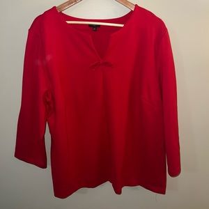 Talbots Blouse with Bow Detail. 3/4 length sleeves. Size 2X.